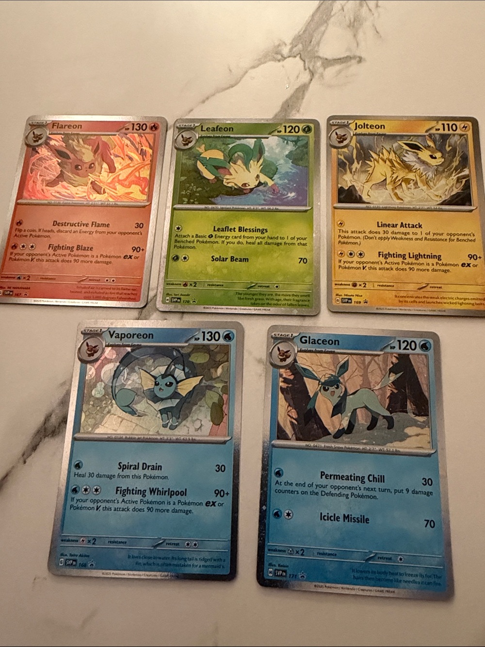 Pokemon Prismatic Evolutions Promos Flareon, Vaporeon, Jolteon, leafeon, glaceon